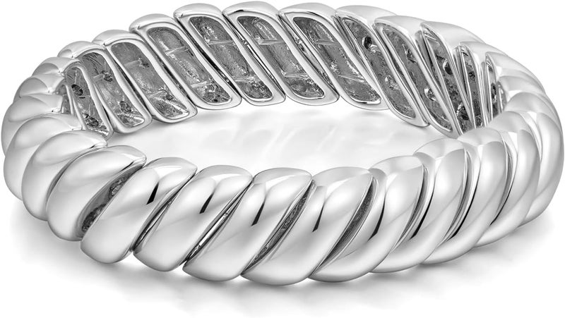 FAMARINE Gold Silver Chunky Bangle Bracelet for Women Men - Image 1